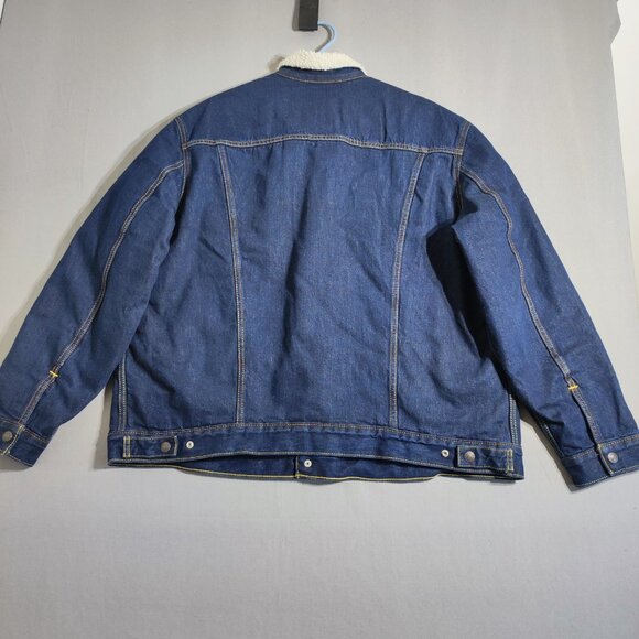Levi's Type III Sherpa Trucker Jacket men's size XXL ink blue winter denim - Picture 4 of 14